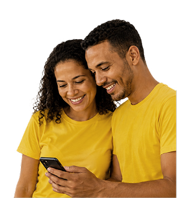 Parents looking at a phone together
